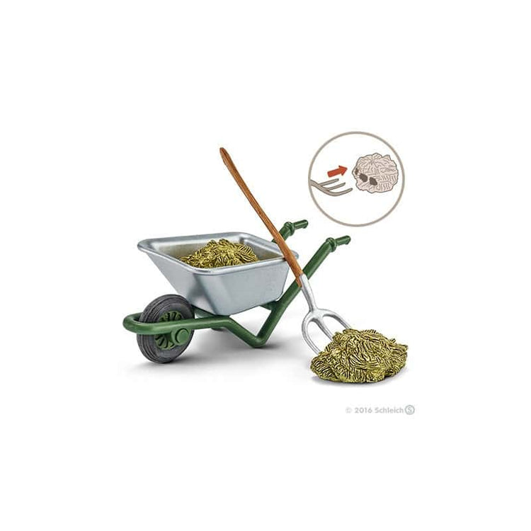 Farm World -Schubkarre mit Heu und Riek