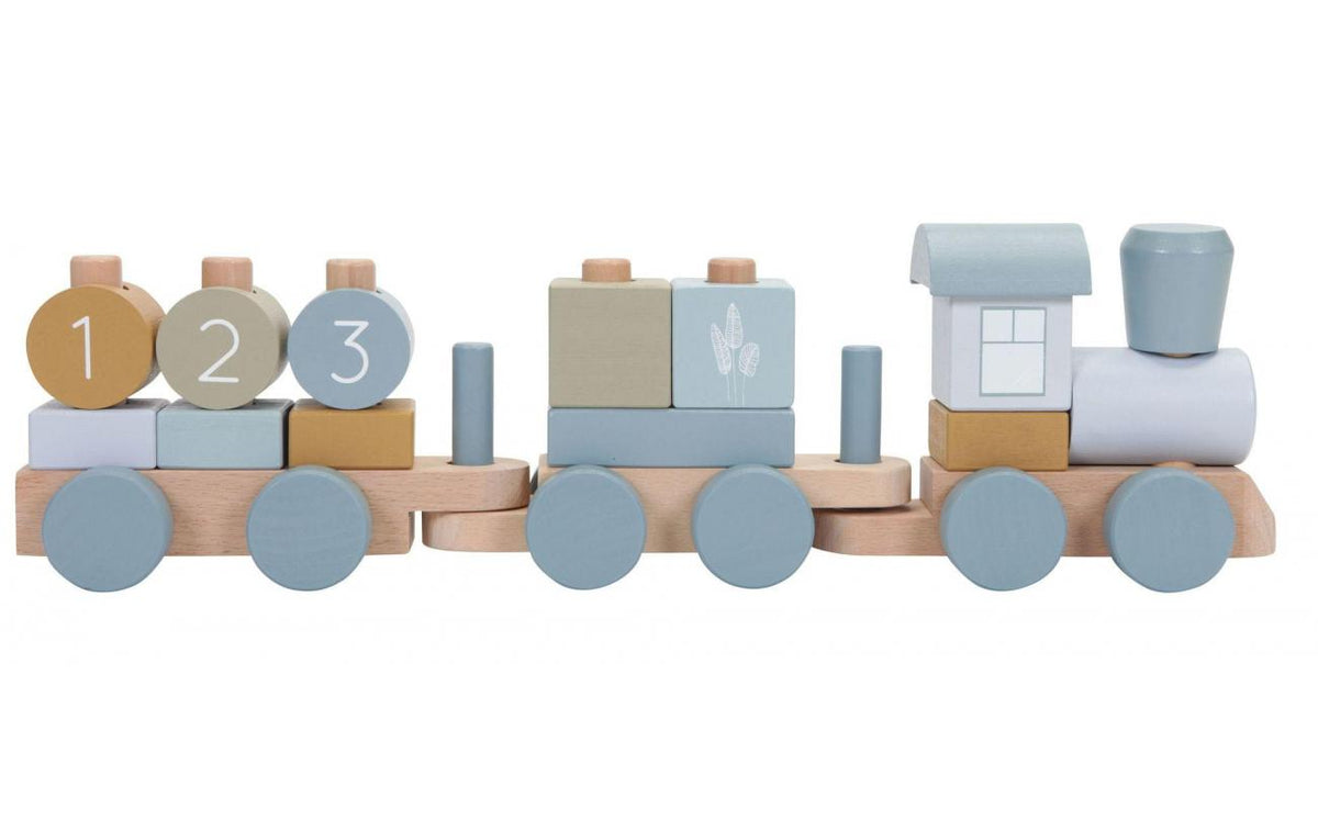 Tiamo Little Dutch Train Blue mit 2 Wagen
