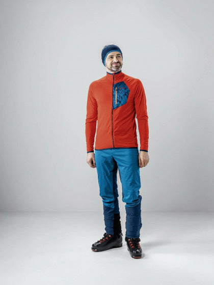Löffler Outdoorvest Herren Polyester Orange Blau Größe 48