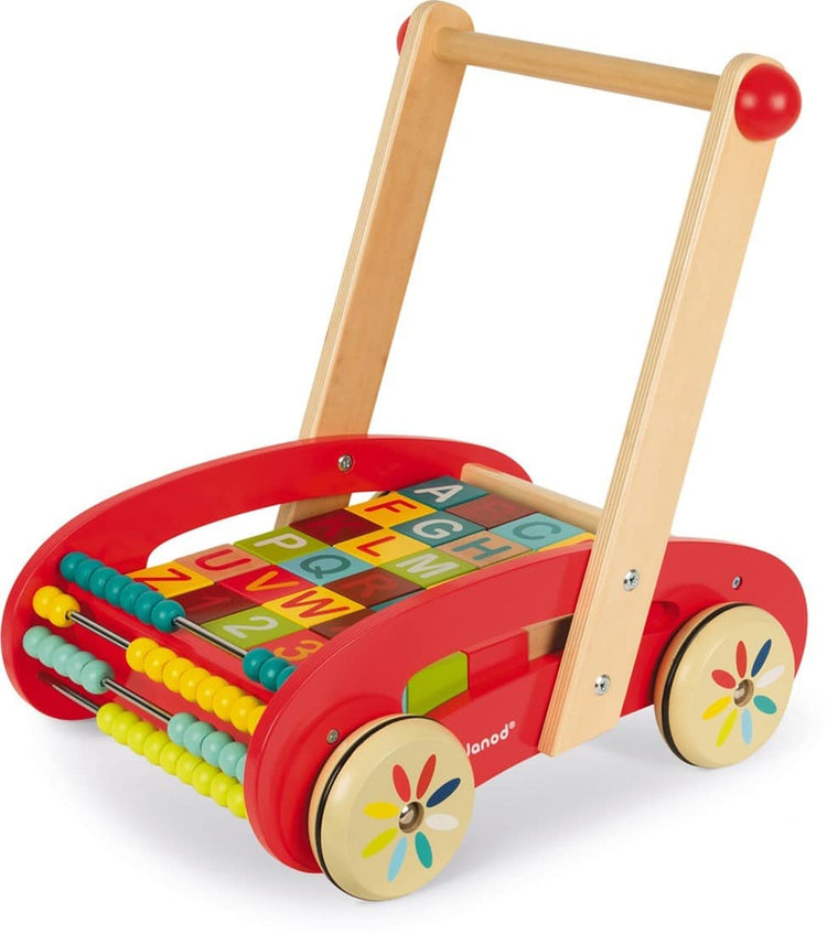 Janod Blokken Wagen Van Hout mit Telraam 05379