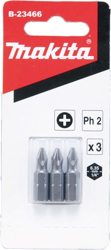 Makita Zubehör Schraubenbit PH2x25mm 3 Stück - B-23466