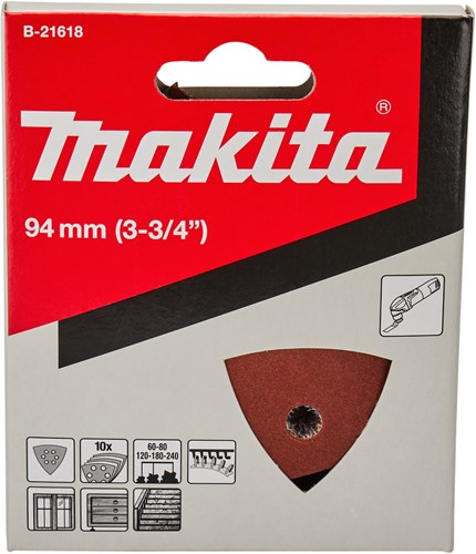 Makita Zubehör Schleifblatt K60 K80 K120 K180 K240 roter Klettverschluss – B-21618 – B-21618