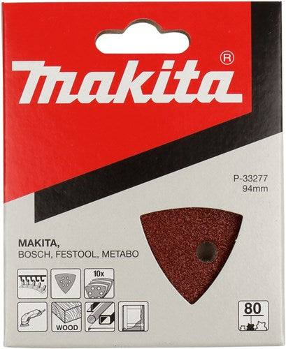 Makita Zubehör Schleifblatt 3-K K80 rot v. - P-33277