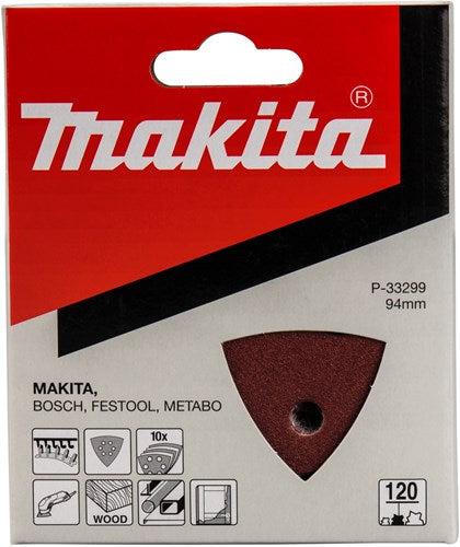 Makita Zubehör Schleifblatt 3-K K120 rot v. - P-33299