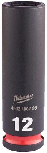 Milwaukee Zubehör Stoßwellen-Schlagstecknuss 3 8 tief 12 mm | 1 Stück - 4932480286