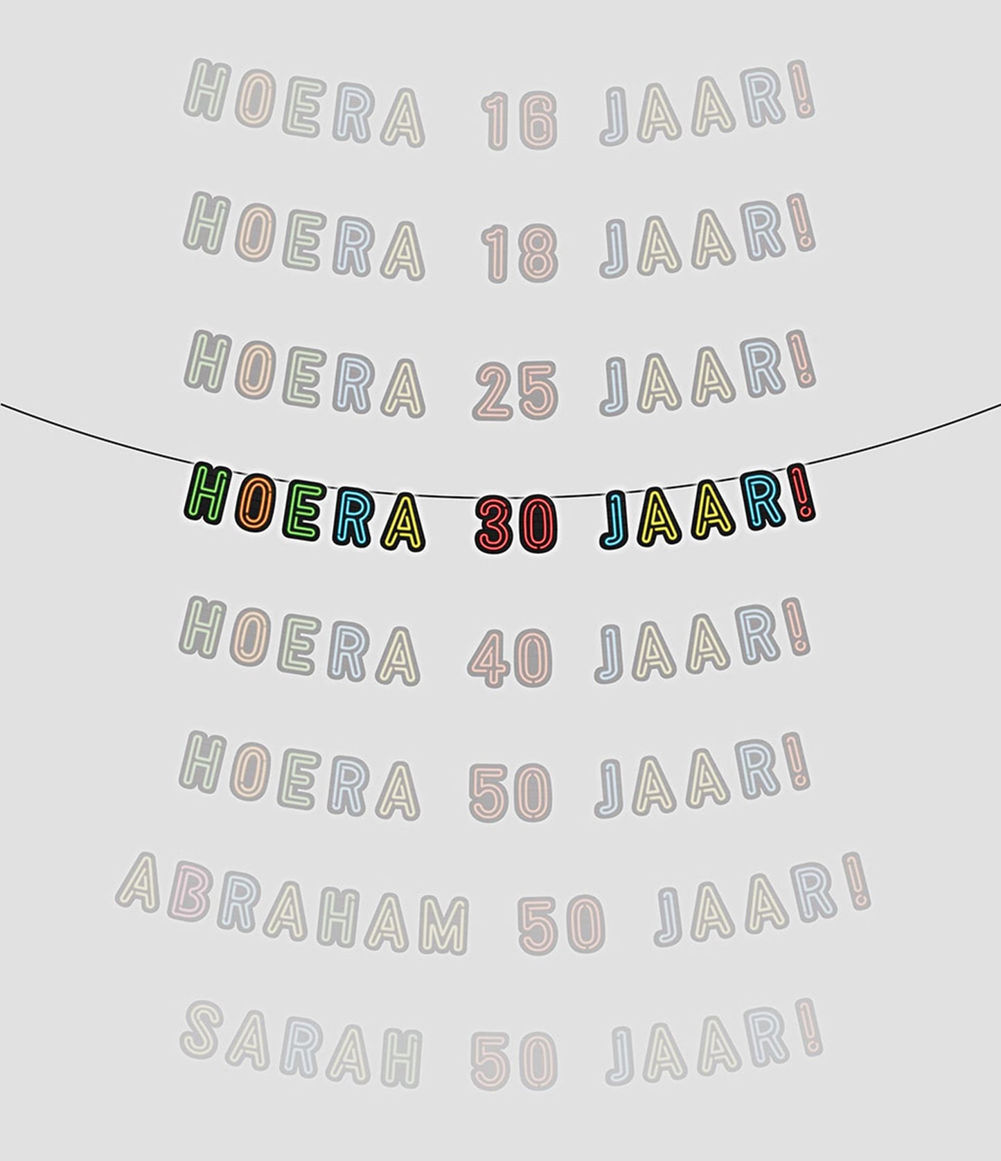 Paperdreams Neongirlande Hurra 30 Jahre!
