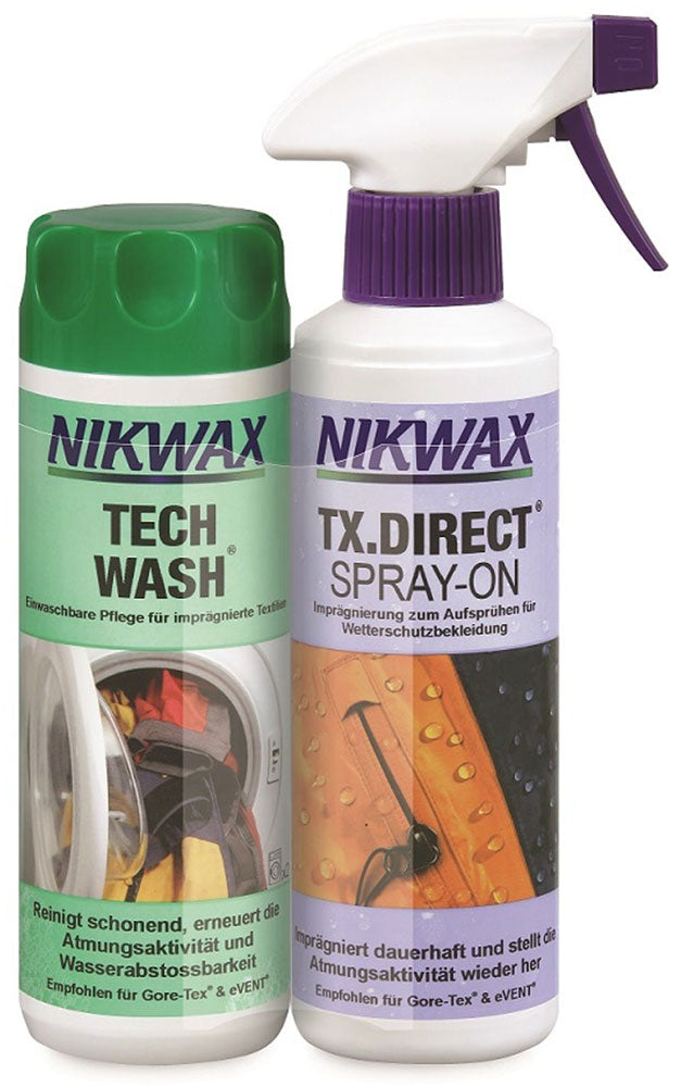 Nikwax Tech Wash + TX-Direct Spray – Reinigungsmittel