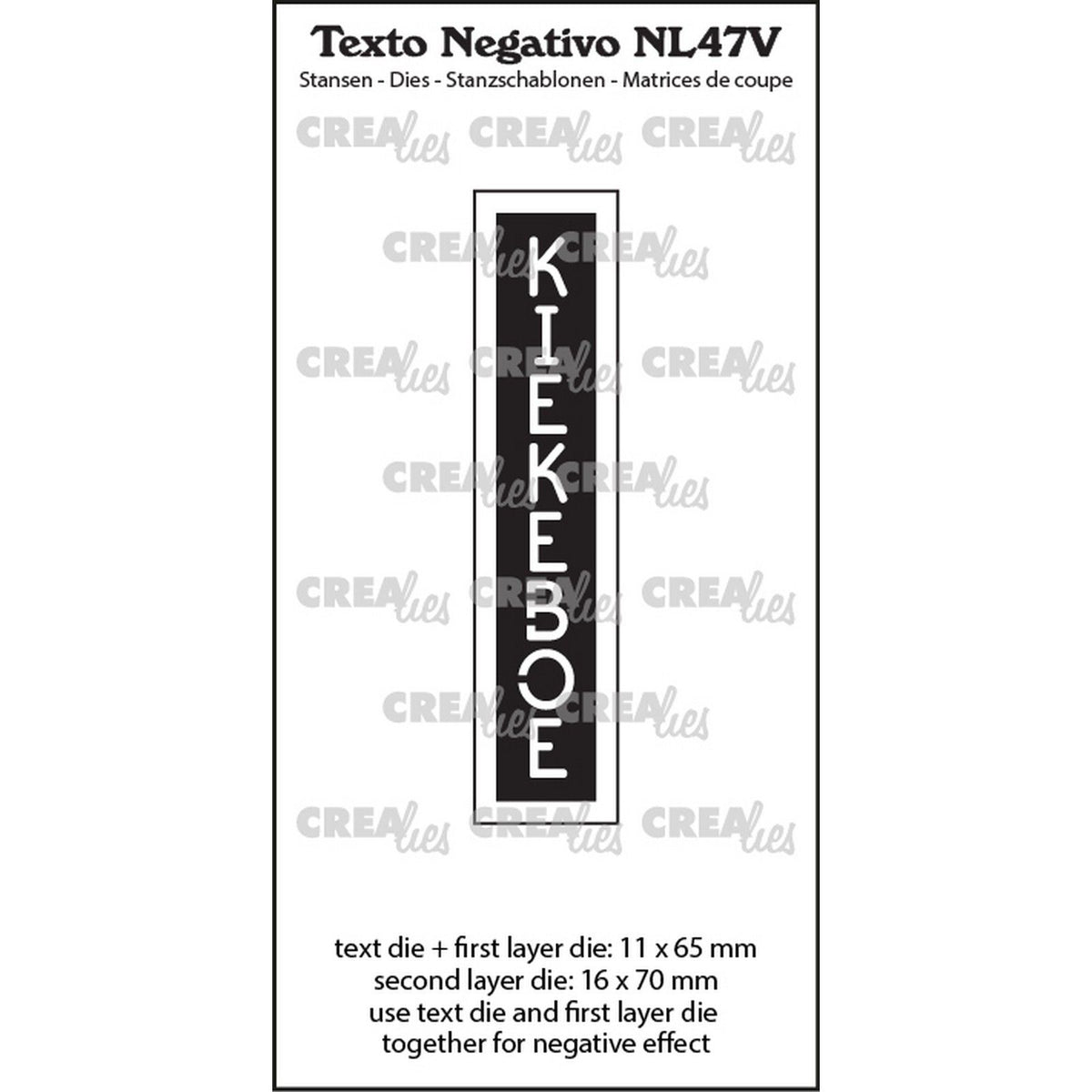 Crealies • Texto Negativo Peekaboo (vertikal)