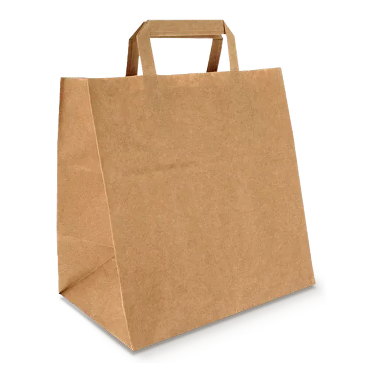 Papiertragetasche mittel 26+17x27cm braun (250 Stück)