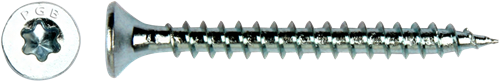 PGB-Europe PGB-Fasteners Universal-Spanplattenschraube VK-T Vollgewinde-Senkkopf ø4,5x20 ZN TX20 | 200 Stück | pgwvtv001004500203