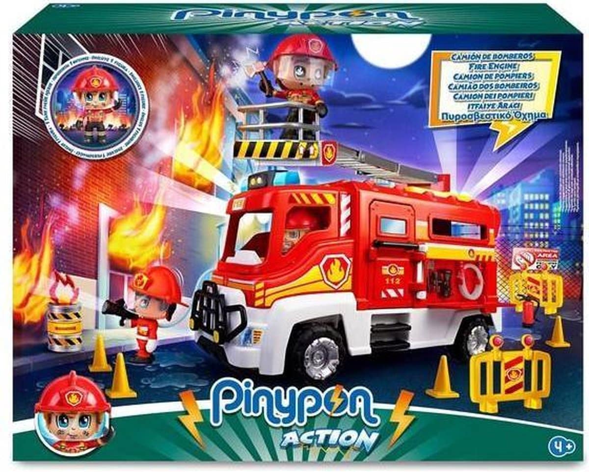 Pinypon Fire Brigade Car mit Spielfigur als Feuerwehrmann