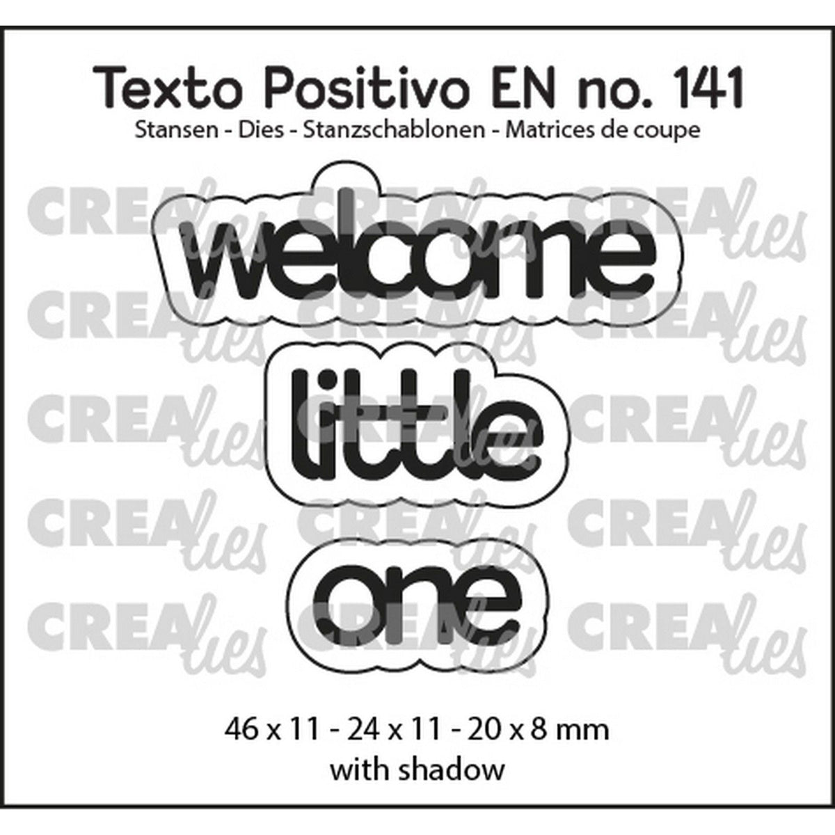 Crealies • Texto Positivo Stans Willkommen, Kleiner