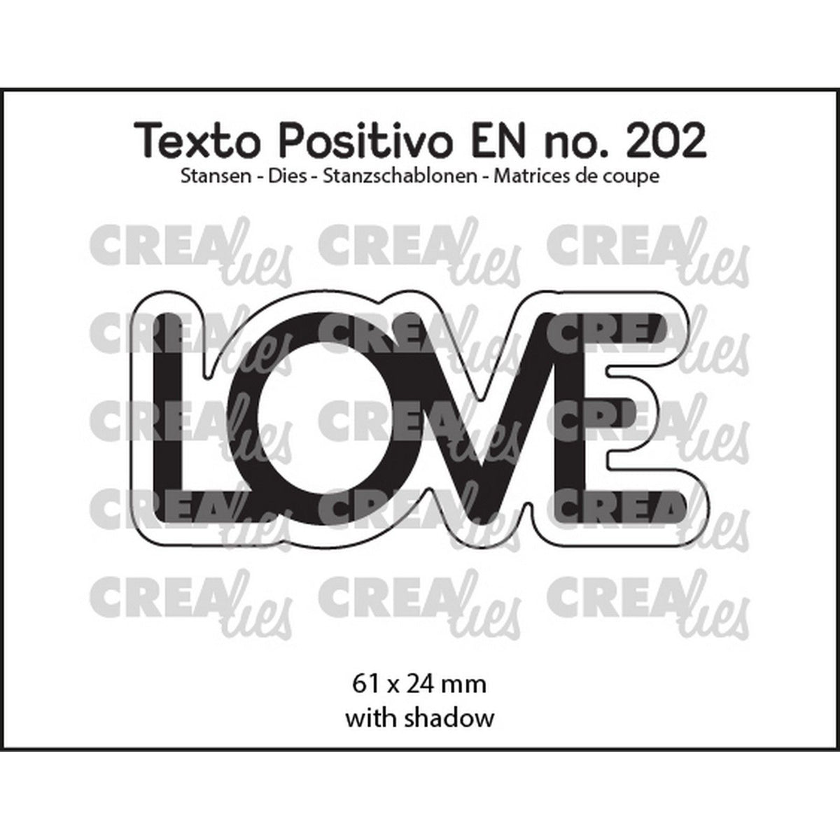 Crealies • texto positivo Stanzformen Liebe