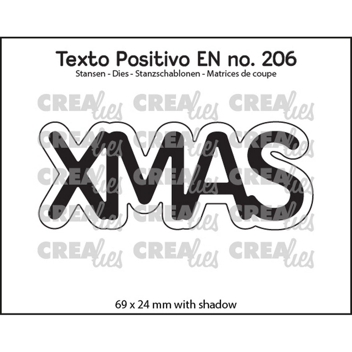 Crealies • texto positivo Stanzformen Weihnachten