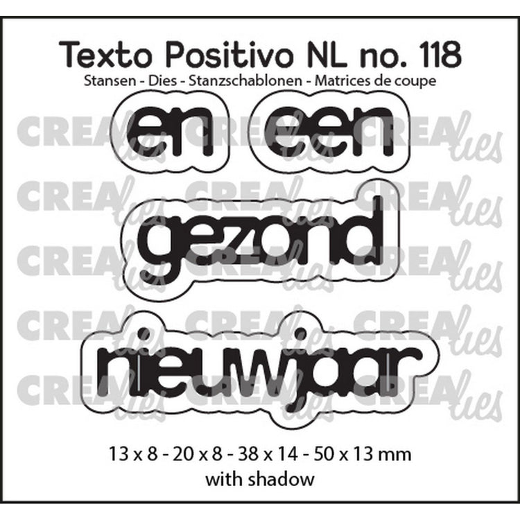 Crealies • texto positive en stirbt und ein gesundes neues Jahr