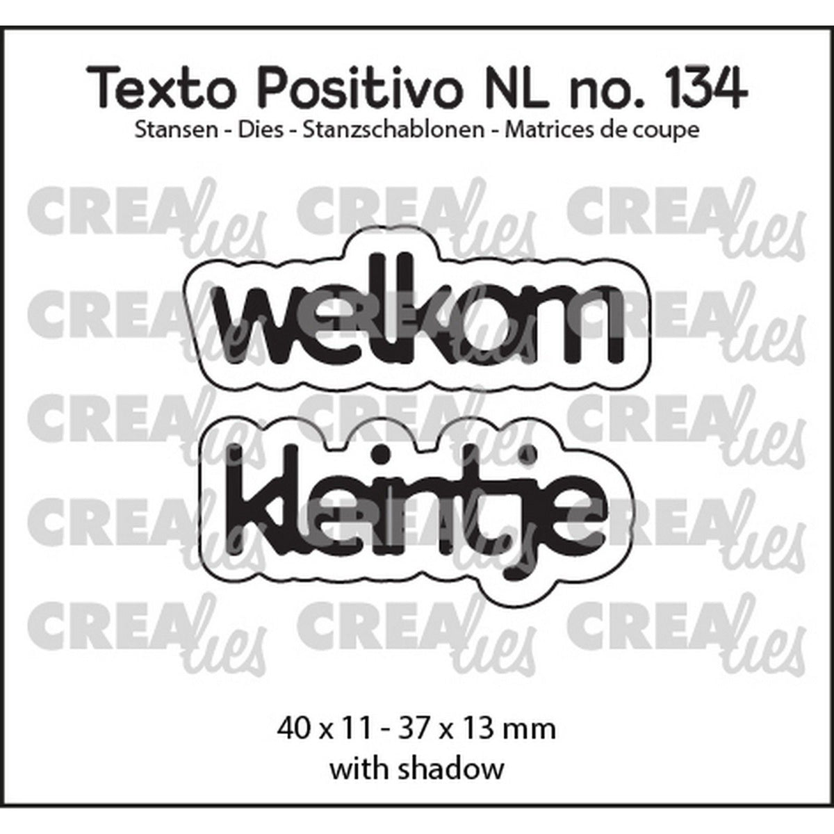 Crealies • Texto-Positivo-Schneidevorlage „Welcome Little One“.