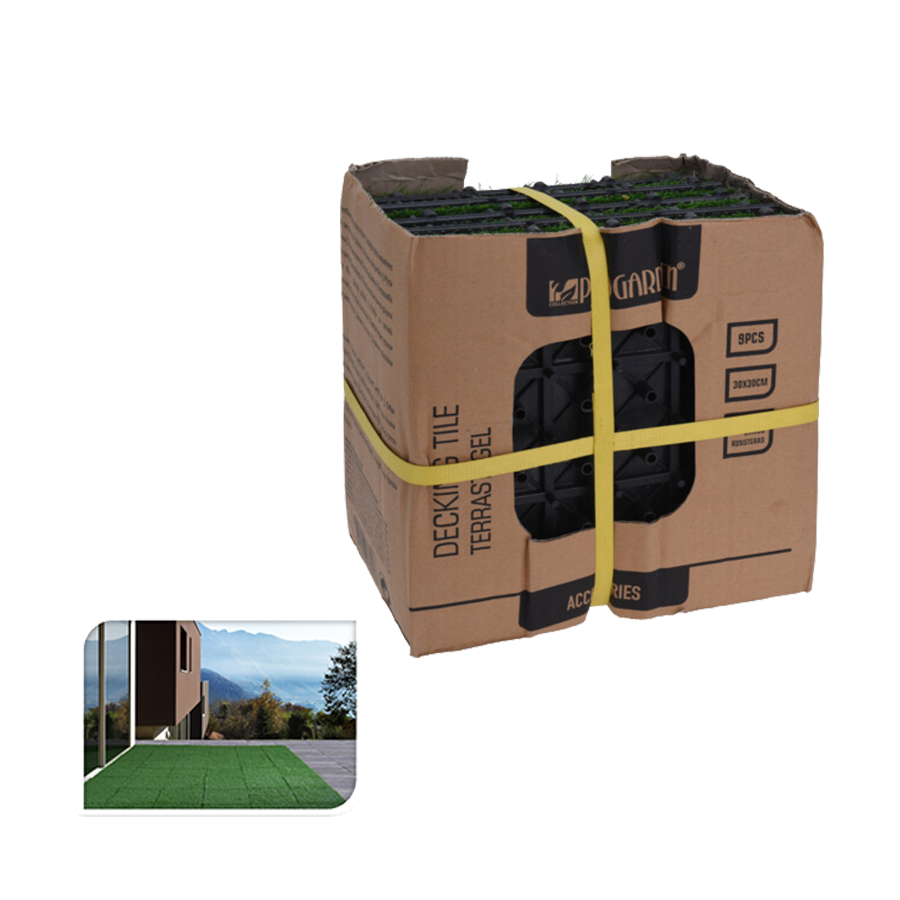 Pro Garden Terrassenfliesen Kunstrasen 30x30cm 9 Stück