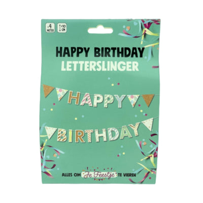 D.p. Fabrikbriefgirlande Happy Birthday 4 Meter | 12 Stück