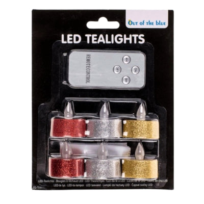 Aus heiterem Himmel Teelicht-LED-Glamour auf Batterie, 6er-Set | 12 Stück