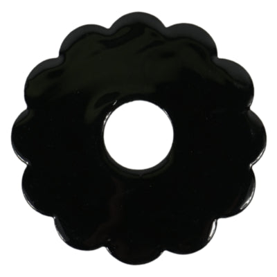 Stjernsund Kerzenring Loua Blume schwarz glänzend 9,3 cm | 24 Stück