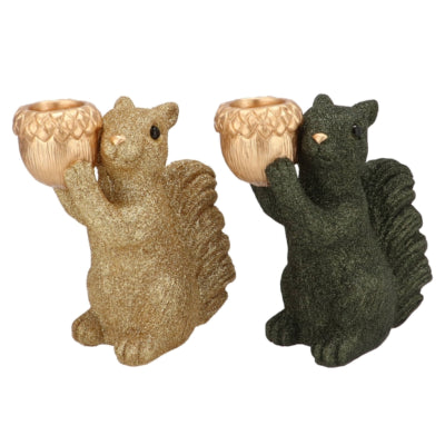 Daan Bugholzschale Jingle Eichhörnchen stehend grün goldfarben 16 cm 2 sortiert | 6 Stück