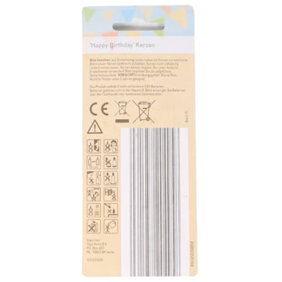 Livingart Casa Deco Geburtstagskerzen mit Musikverpackung Deutsch auf Batterie 12 cm | 50 Stück