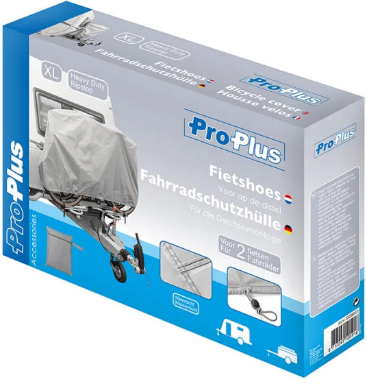 Proplus XL Fahrradabdeckung - 210d Oxford Ripstop - Hellgrau - 2 Fahrräder - E -Bikes