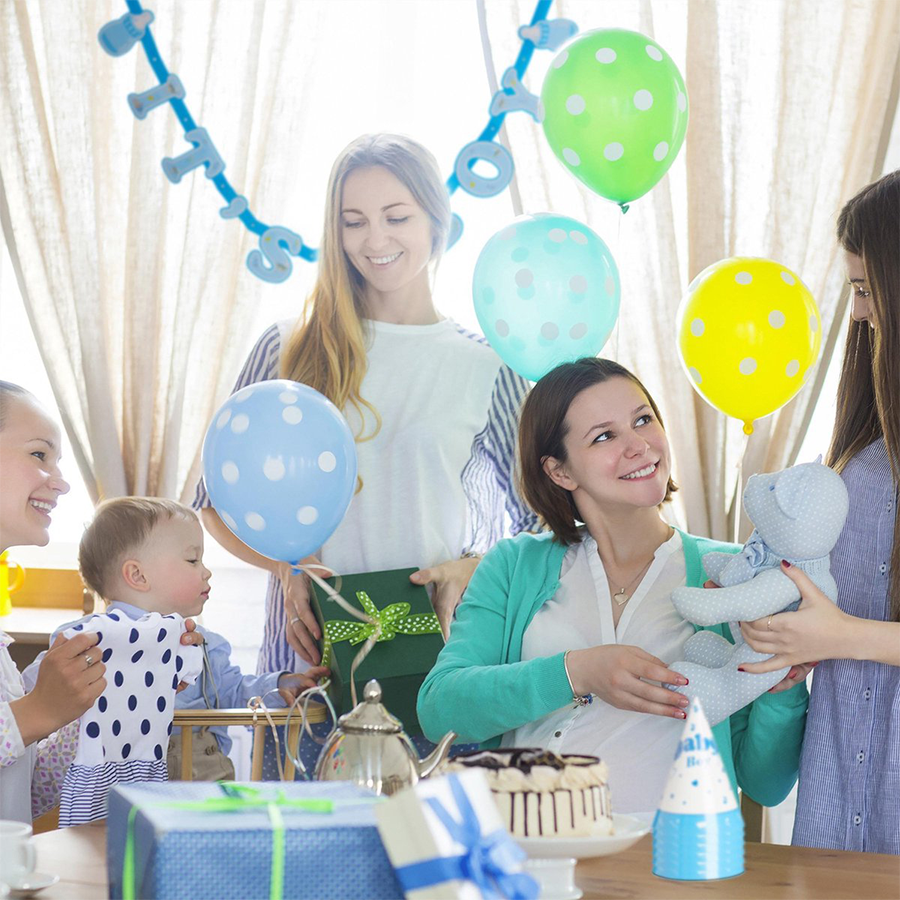 Relaxdays Partyset Geburt Junge 19-teilig