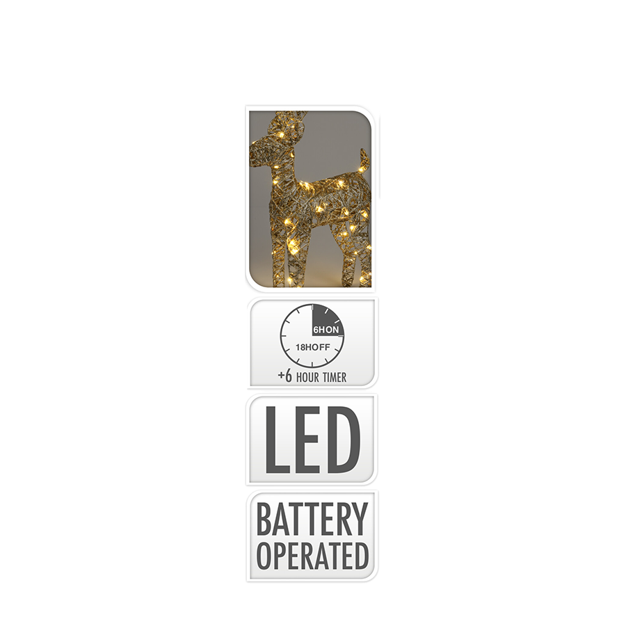 Rentier LED Gold 40 LEDs 37cm