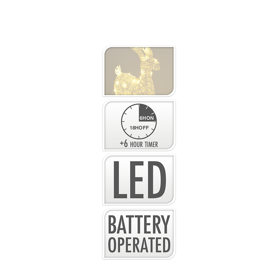 Rentier LED weiß 50 LEDs 45cm