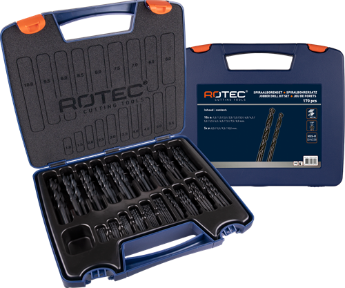 Rotec Spiralbohrer-Set 1-10x0,5mm HSS 170-teilig