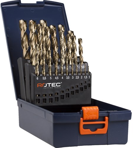 Rotec 25 Stk. Spiralbohrer-Set Typ '111' in ABS-Kassette 1,0-13,0x0,5mm - 900.0029k - 900.0029k