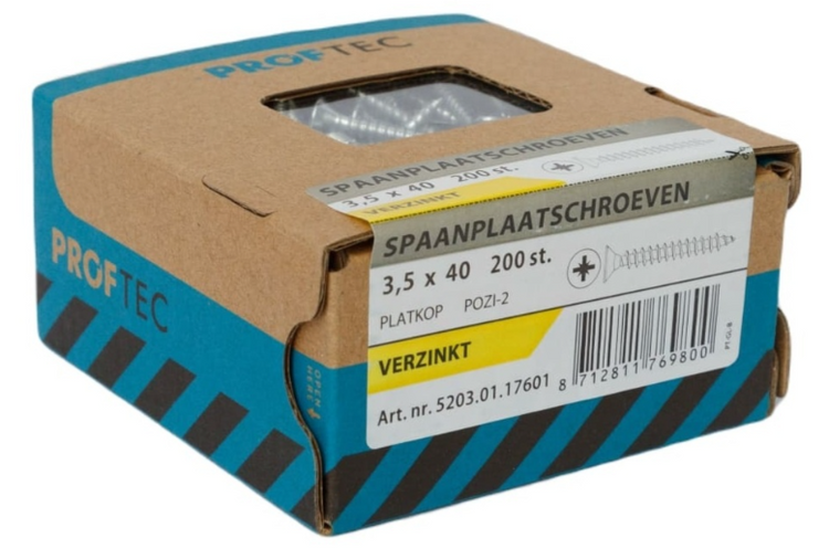 Proftec Spanplattenschraube vz pk pz2 3,5x40 | 200 Stück - 5203.01.17601