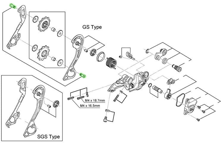 Shimano Führungspulley-Schrauben für RD-M615 M7000 M7100