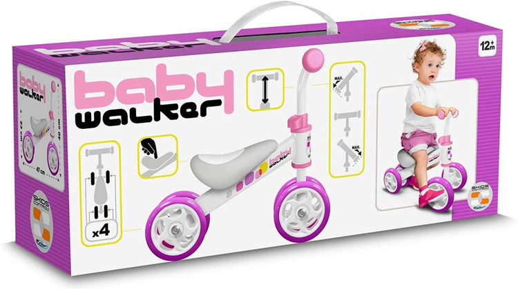 Balance Bike Junior White Pink