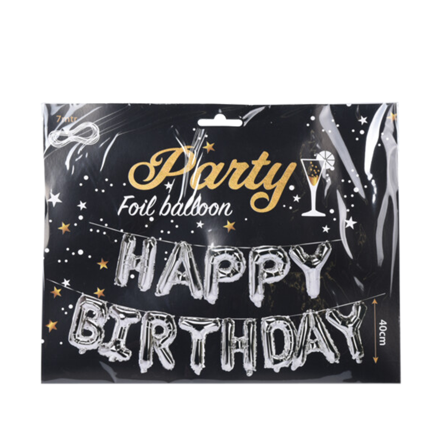 Girlandenballon Folie Happy Birthday Gold 40cm