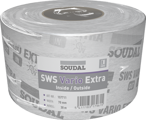 Soudal sws vario extra | feuchtigkeitsregulierende Folie | 70mm x 30m | weiß - 157711