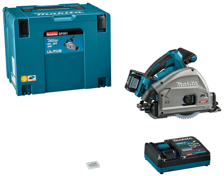 Makita sp001gm101 | 40 V max. | Tauchsäge | 165mm | 4,0 Ah Akku (1 Stück) | Schnellladegerät | in mbox | mit AWS-Sender sp001gm101