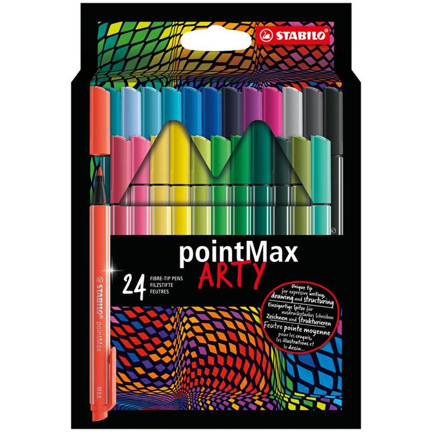 STABILO PointMax Fineliners ARTY Federmäppchen, 24-tlg.