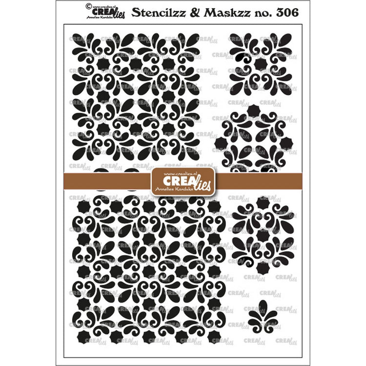 Crealies • stencilzz maskzz nr.306 bernsteinfarbenes Teildesign