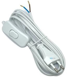 Streamline-Eurokabel, weißer Schalter, 2 Meter, 6665200