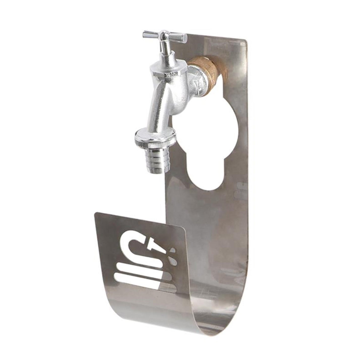 Esschert Design-Schlauchhalter-Wasserhahn aus Edelstahl
