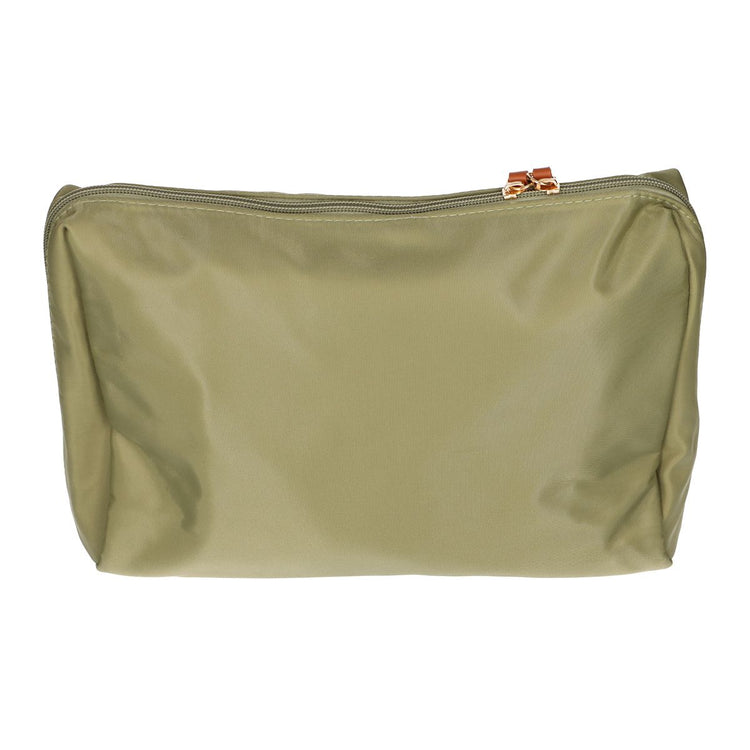 Reisender Toilettenbag Schönheitstasche grün braun 30 cm x 20 cm
