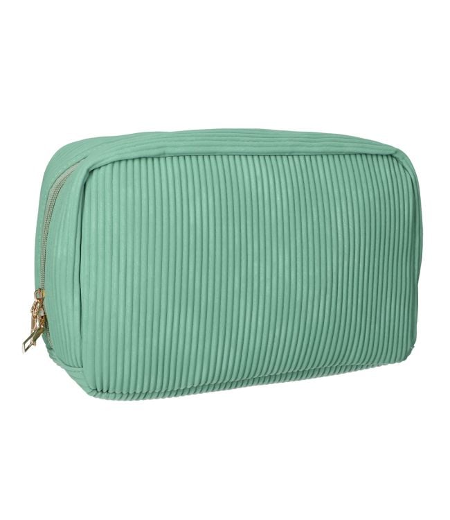 Reisender Toilettenbeutel Rippe Stoff wasserdichtes Türkis 28x17cm