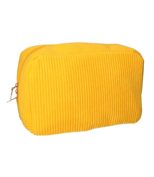 Reisender Toilettenbeutel Rippe Stoff gelb 28x17cm