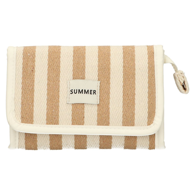 Traveller Spiegeltasche Sommer Khaki gestreift 17cm x 11cm