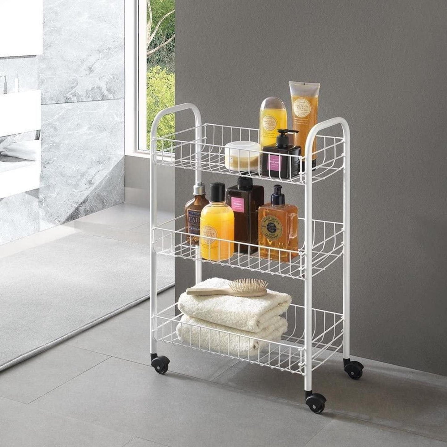 Tomado-Metaltex Tomado-Metaltex Siena Küchenwagen mit Rädern 41x23x63 cm Silber