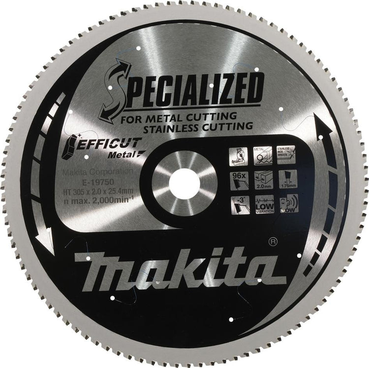 Makita Zubehör e-19750 Efficut Sägeblatt | 305x25,4mm | 96 Zähne | Metall - e-19750