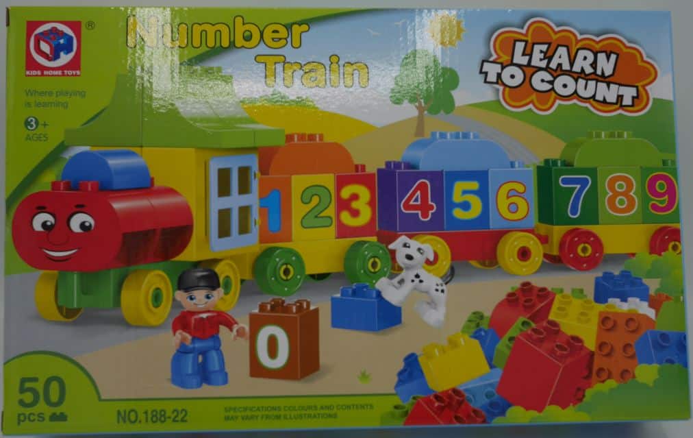 Jonotoys Bauzahlen Zug von stabilen Bausteinen