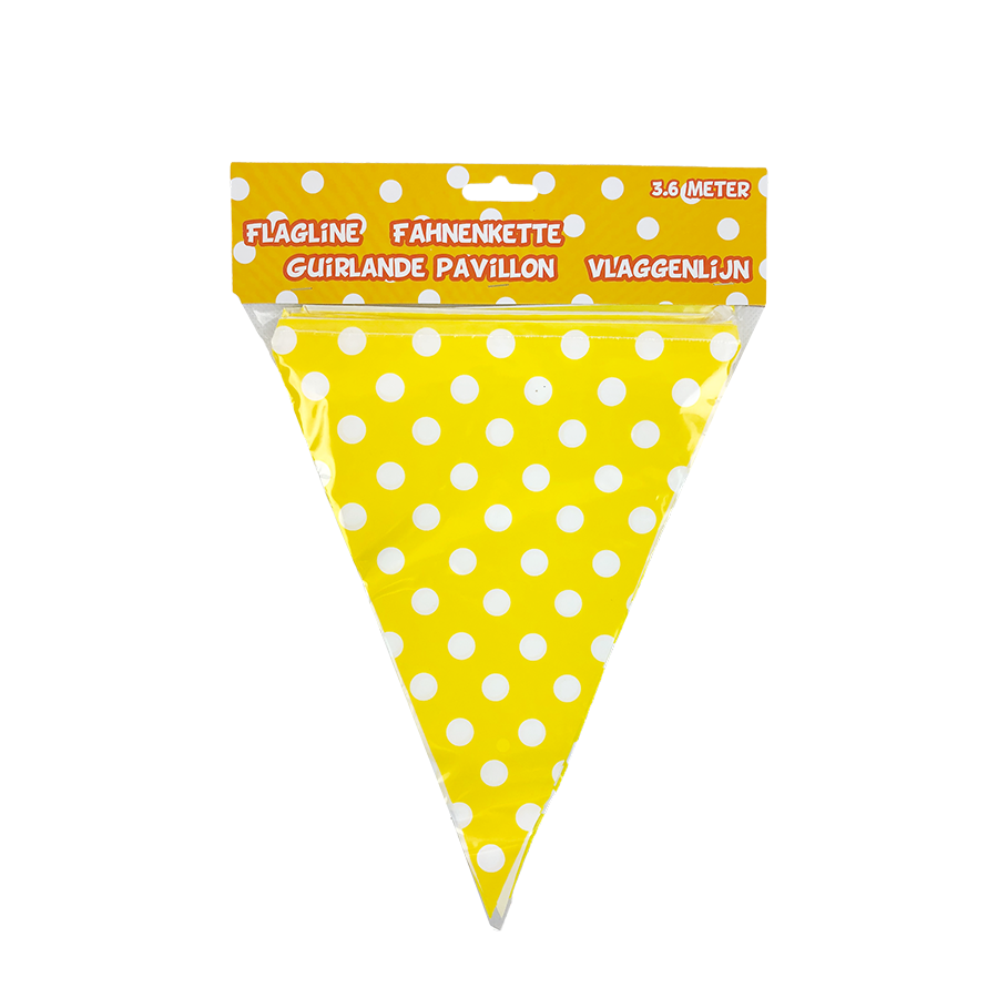 Wimpelkette Happy Birthday gelb 360cm